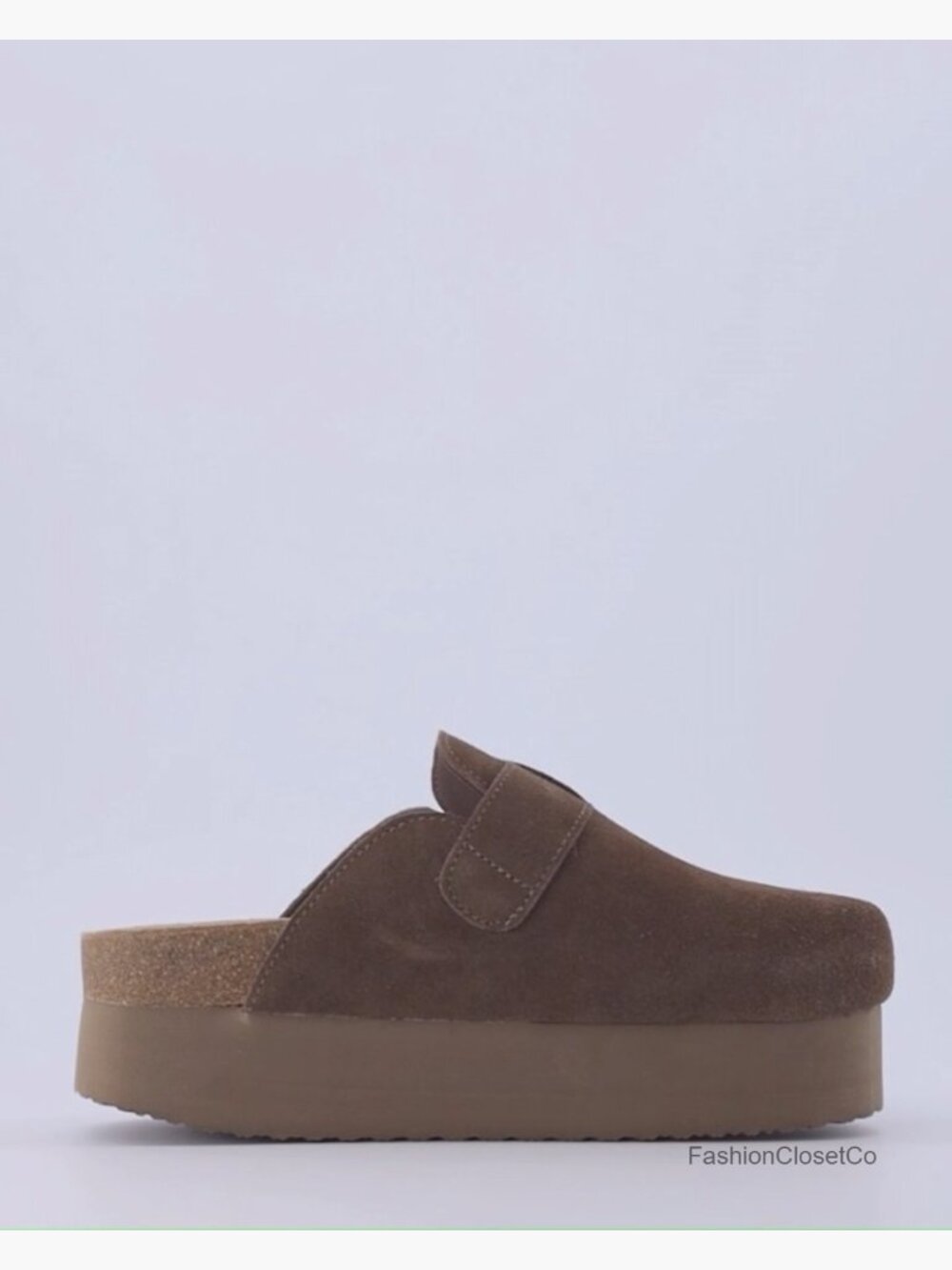 Genuine Suede Cork Footbed Platform Clog, +Comfort, Wide Widths Available - Picture 7 of 7